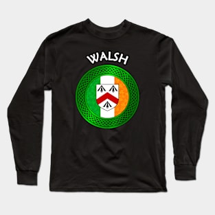 Irish Flag Shamrock Celtic Knot - Walsh Long Sleeve T-Shirt